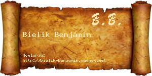 Bielik Benjámin névjegykártya